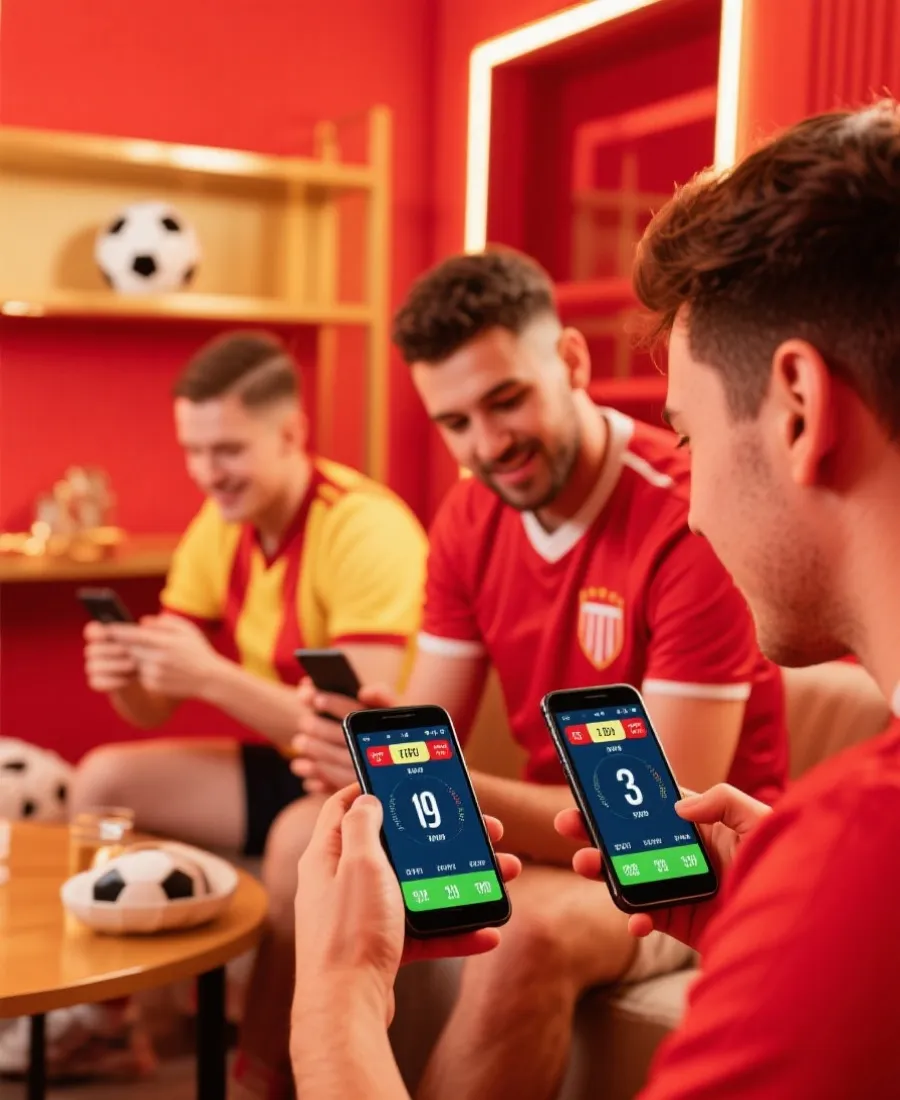 球迷查看实时比分场景示意图